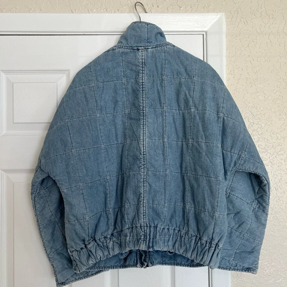 Free People Dolman Quilted Denim Jacket - Picture 2 of 6
